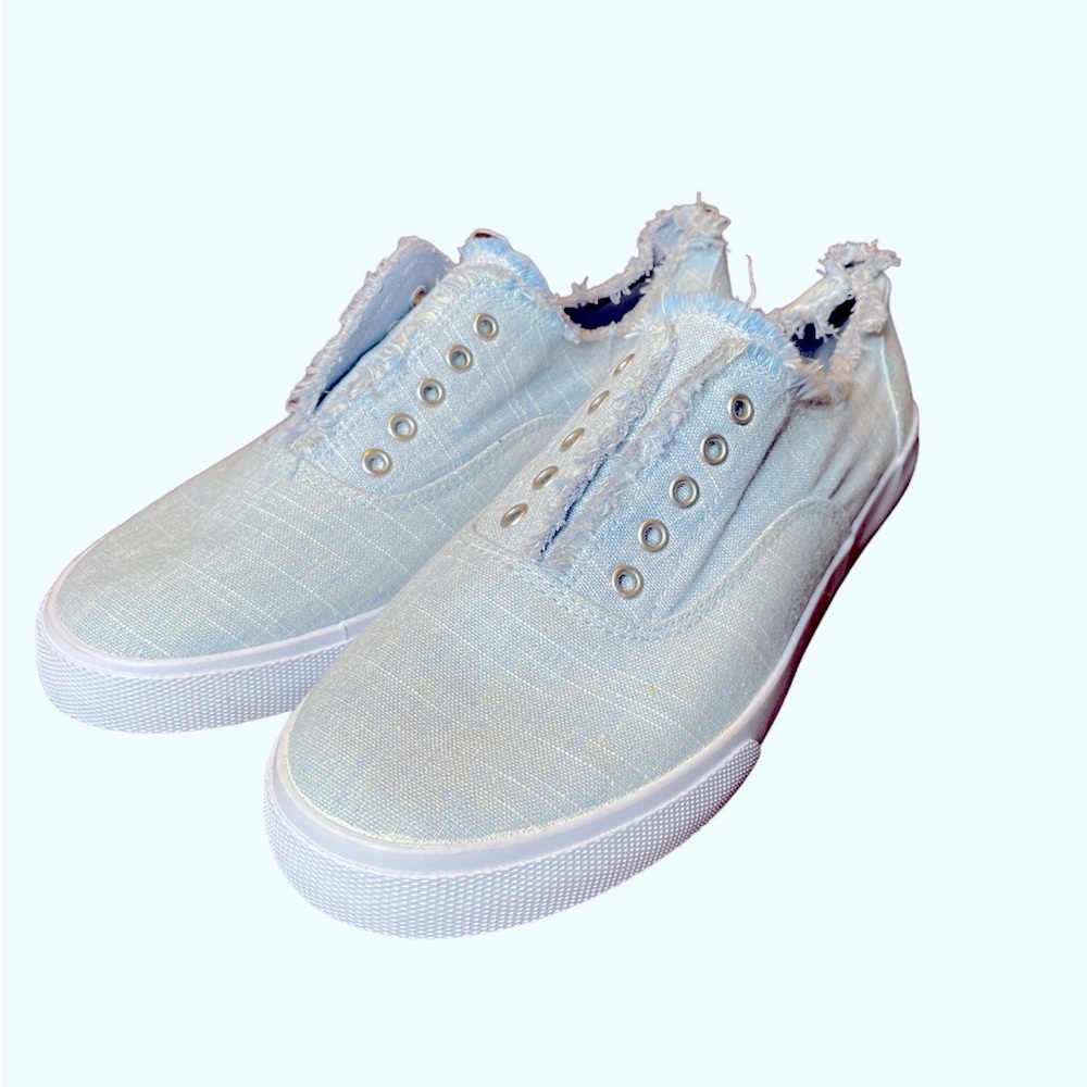 Austin Clothing Co. Raw Edge Light Blue Sneakers - Picture 4 of 10